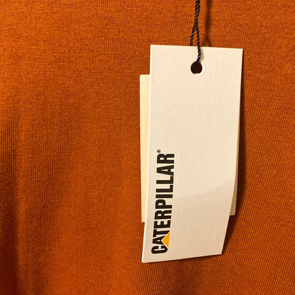 Unisex Cotton Brown Short Sleeve Crew Neck Caterpillar Shirt sz XL New NWT - Picture 4 of 12